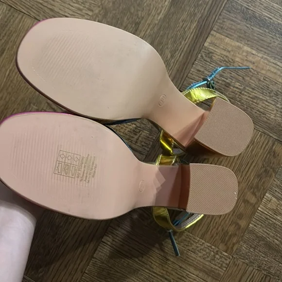 Italian rainbow metallic chunky heel - Picture 5 of 5